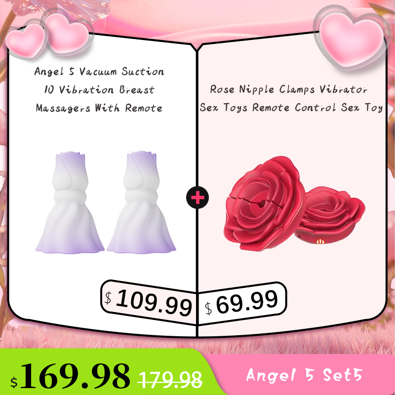 YEAIN Rose Nipple Stimulation Vibrators Manual Sucking Teasing Nipple Toy (A Pair)