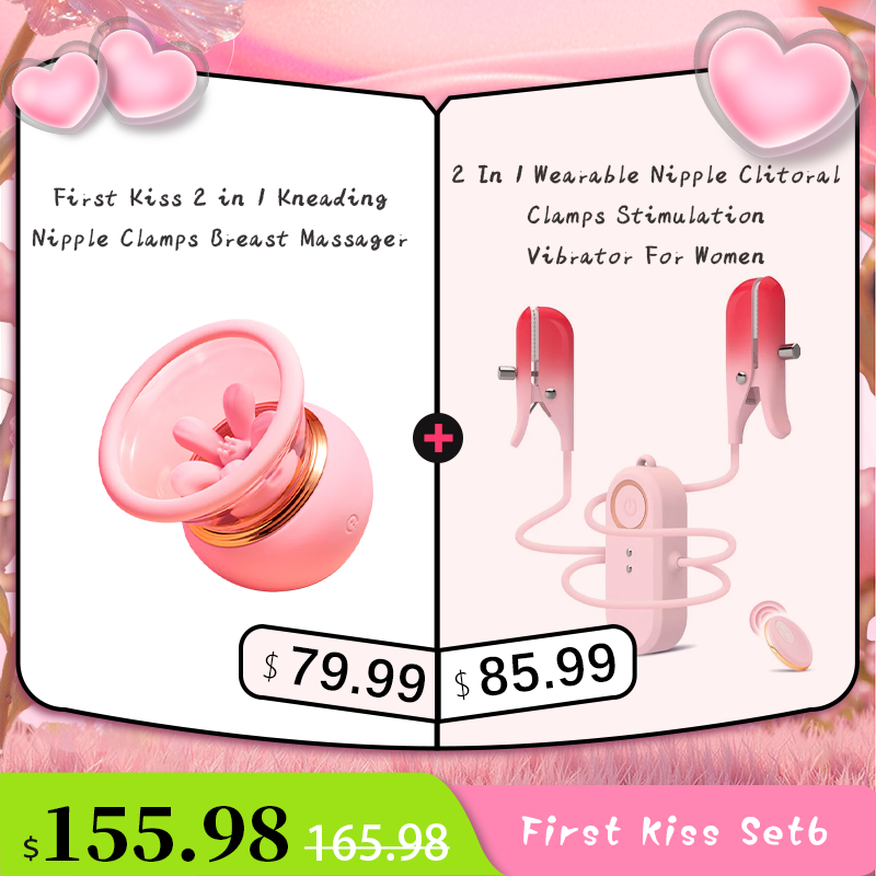 First Kiss 2-in-1 Knet-Nippelklemmen Brustmassagegerät