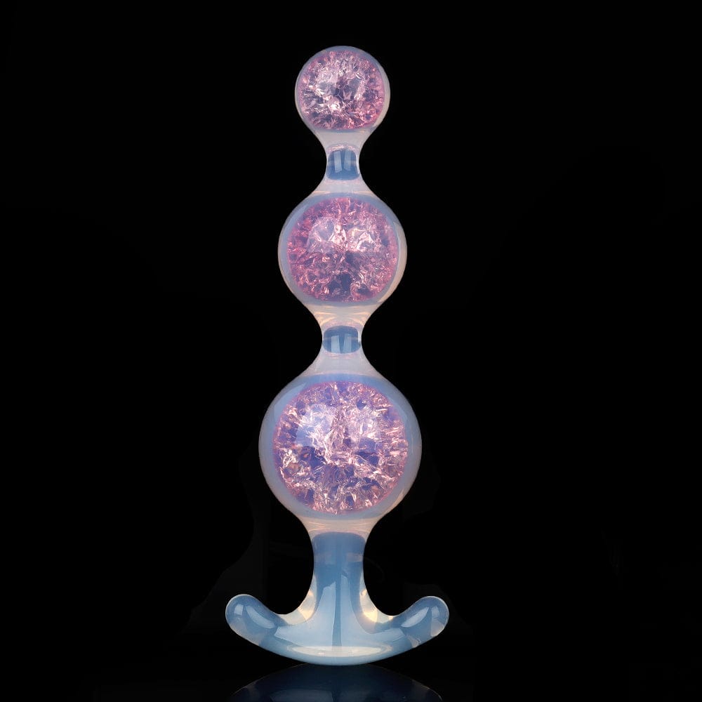 Aurora Spherical Graduated 3-Bead Anal Plug with Flanged Anchor Base - Lurevibe