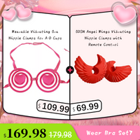 BDSM Angel Wings Vibrating Nipple Clamps with Remote Control