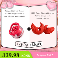 BDSM Angel Wings Vibrating Nipple Clamps with Remote Control