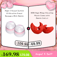 BDSM Angel Wings Vibrating Nipple Clamps with Remote Control