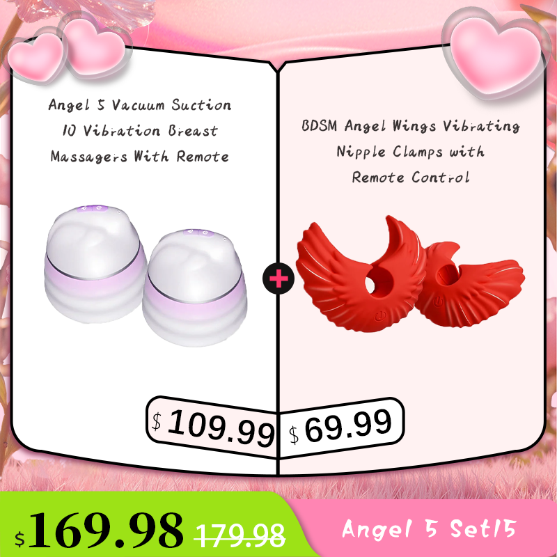 BDSM Angel Wings Vibrating Nipple Clamps with Remote Control