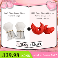 BDSM Angel Wings Vibrating Nipple Clamps with Remote Control