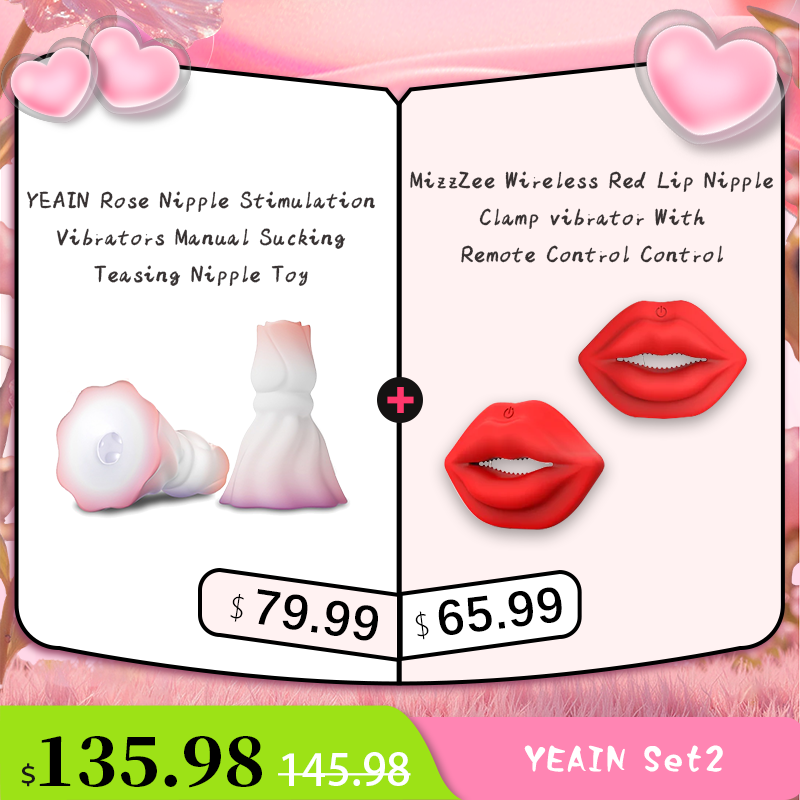 YEAIN Rose Nipple Stimulation Vibrators Manual Sucking Teasing Nipple Toy (A Pair)