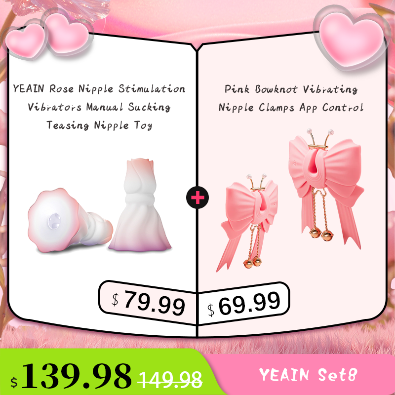 YEAIN Rose Nipple Stimulation Vibrators Manual Sucking Teasing Nipple Toy (A Pair)