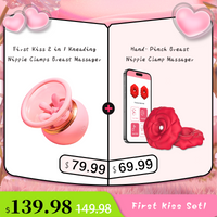 MizzZee Rose 9 Vibrations Nipple Clamps with Chain Necklace