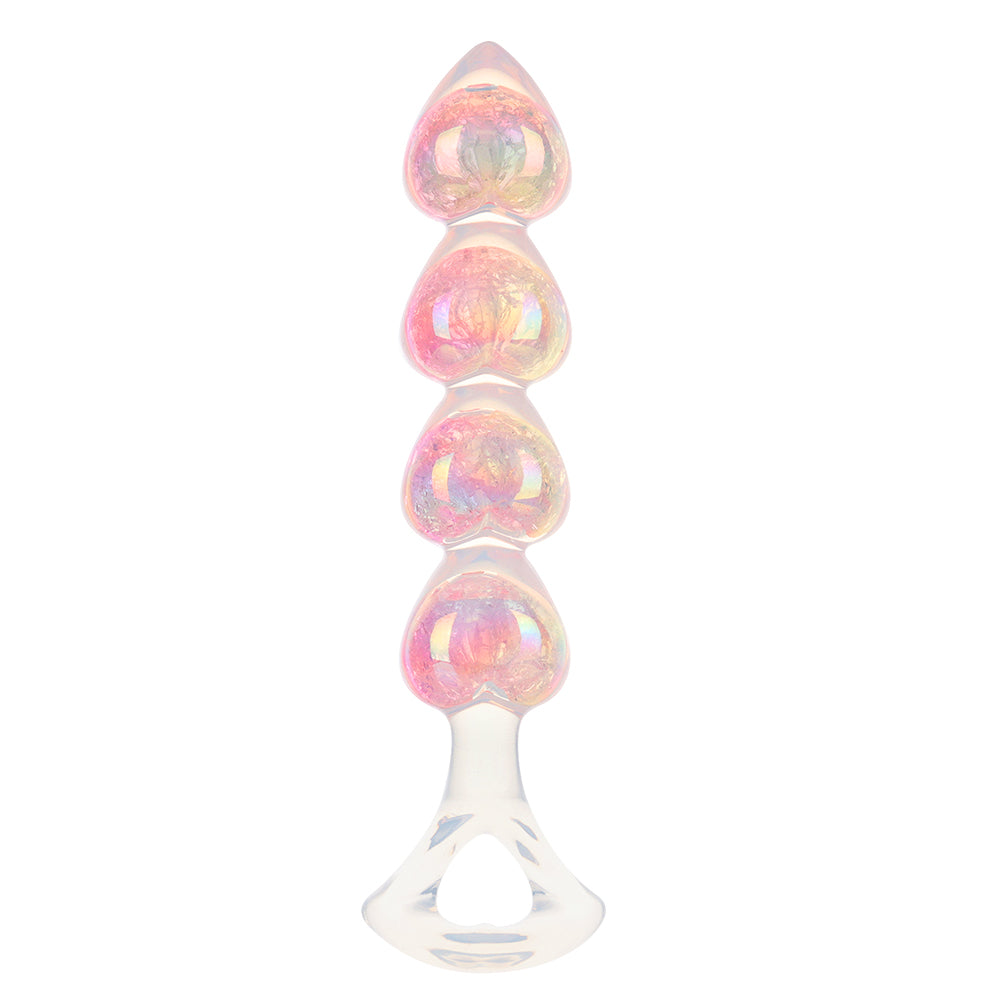 Iridescent Aurora Heart-Shaped Anal Bead Plug