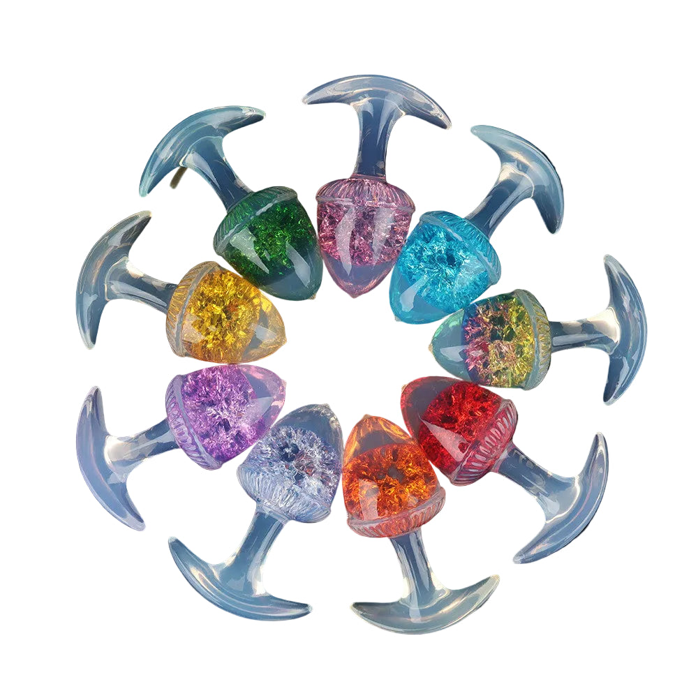 Aurora Chestnut Crystal Silicone Anal Plug with T-Bar Base