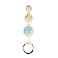 Aurora Ripple Textured Graduated Anal Bead Plug with Metal Pull Ring