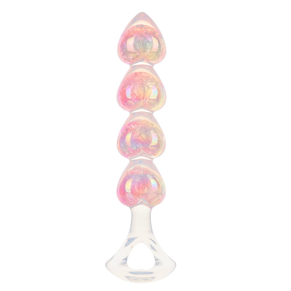 Iridescent Aurora Heart-Shaped Anal Bead Plug - Lurevibe
