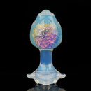 Aurora Rose Petal Crystal Silicone Anal Plug with Jeweled Base - Lurevibe