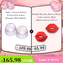 Angel 5 Vacuum Suction 10 Vibration Breast Massagers With Remote (A Pair)