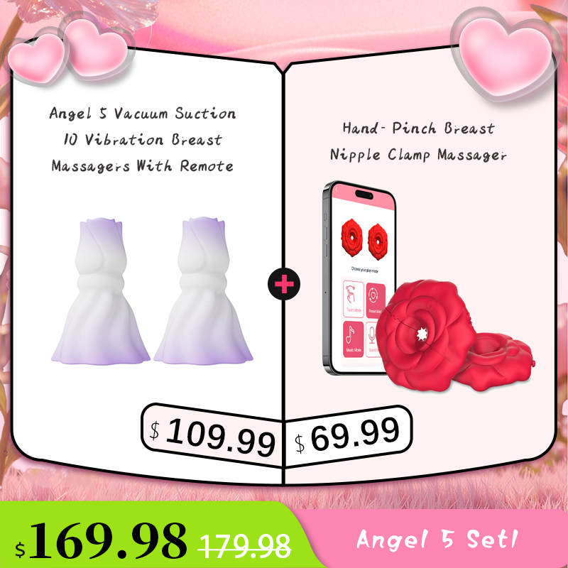 YEAIN Rose Nipple Stimulation Vibrators Manual Sucking Teasing Nipple Toy (A Pair)