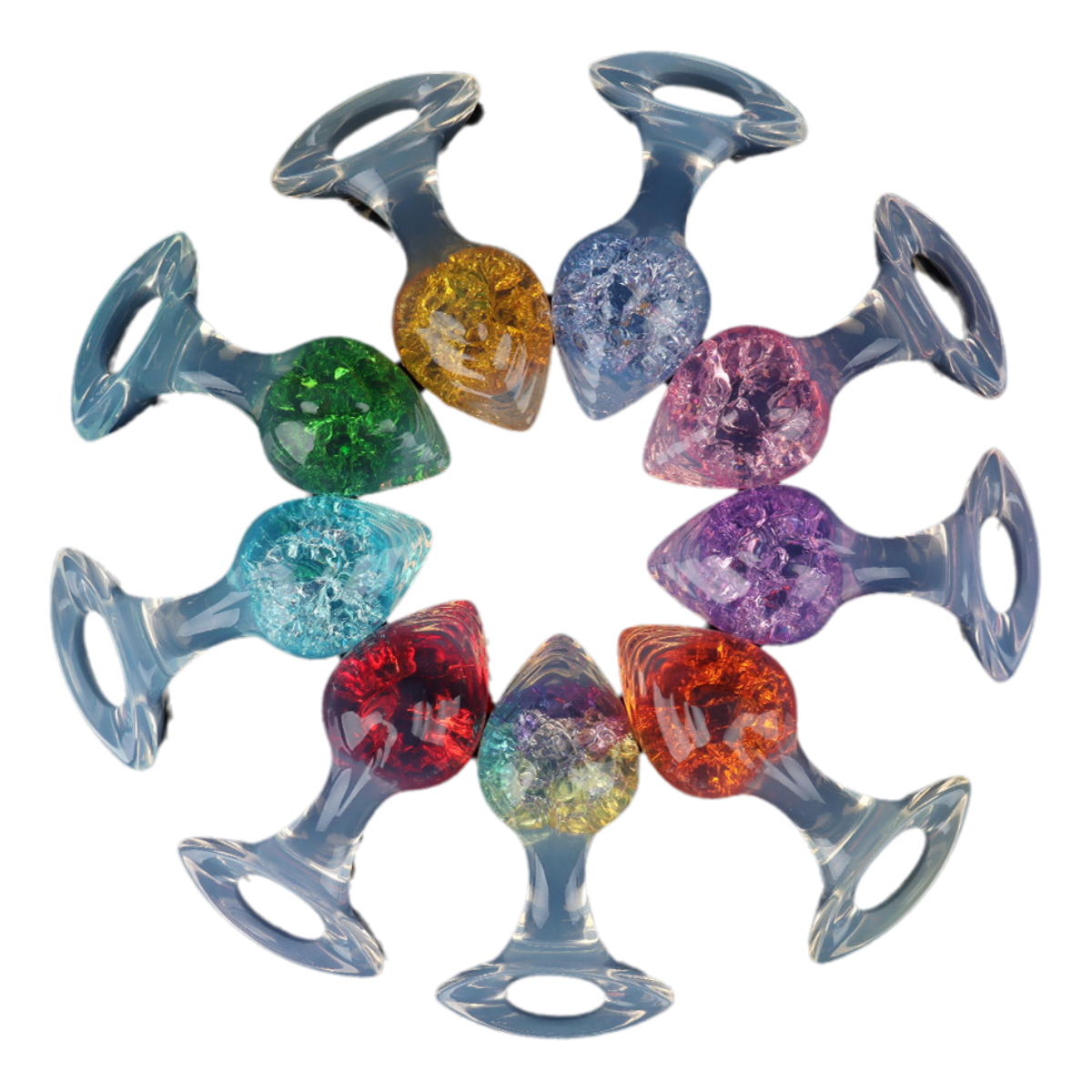 Aurora Crystal Anal Plugs - 6 Styles, Colors & Sizes