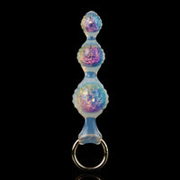 Aurora Ripple Textured Graduated Anal Bead Plug with Metal Pull Ring