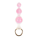 Aurora Ripple Textured Graduated Anal Bead Plug with Metal Pull Ring