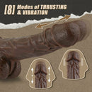 9.05 Inch Realistic 8 Thrusting Vibrating Heating Black Dildo with Remote Control