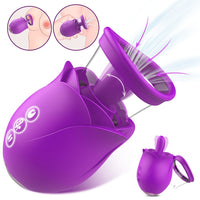 Vortex - Purple Rose Sucking Licking Vibrator With Detachable Cup