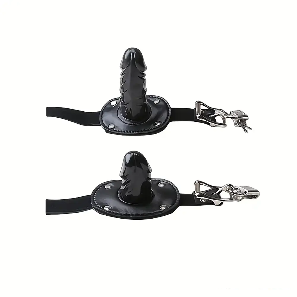2.17in 3.74in Small Face Chine Dildo BDSM Sex Toy With PU Leather