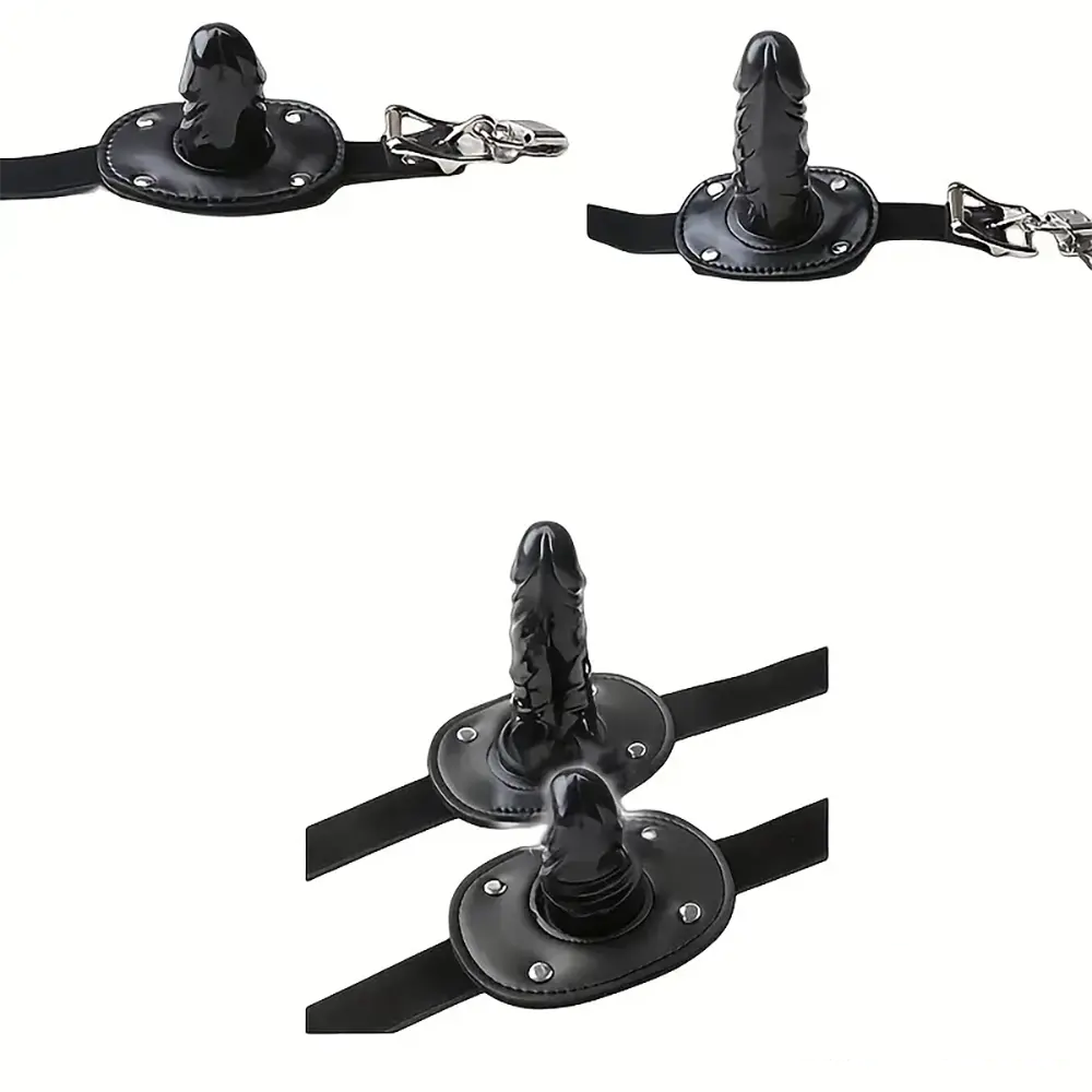 2.17in 3.74in Small Face Chine Dildo BDSM Sex Toy With PU Leather