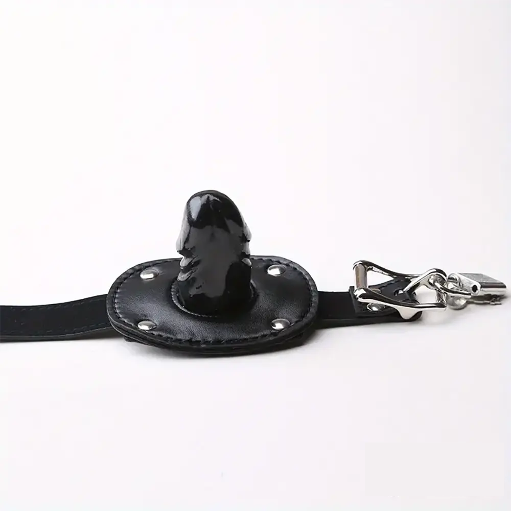 2.17in 3.74in Small Face Chine Dildo BDSM Sex Toy With PU Leather
