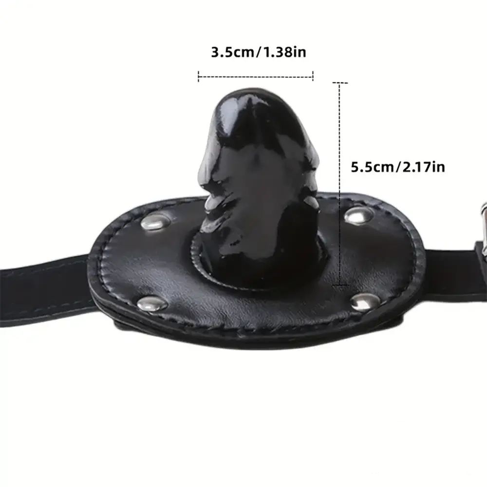 2.17in 3.74in Small Face Chine Dildo BDSM Sex Toy With PU Leather