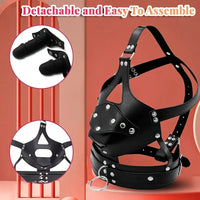 2.26in 3.93in Head-mounted Mouth Gag Face Dildo SM Adult Toy For Bondage