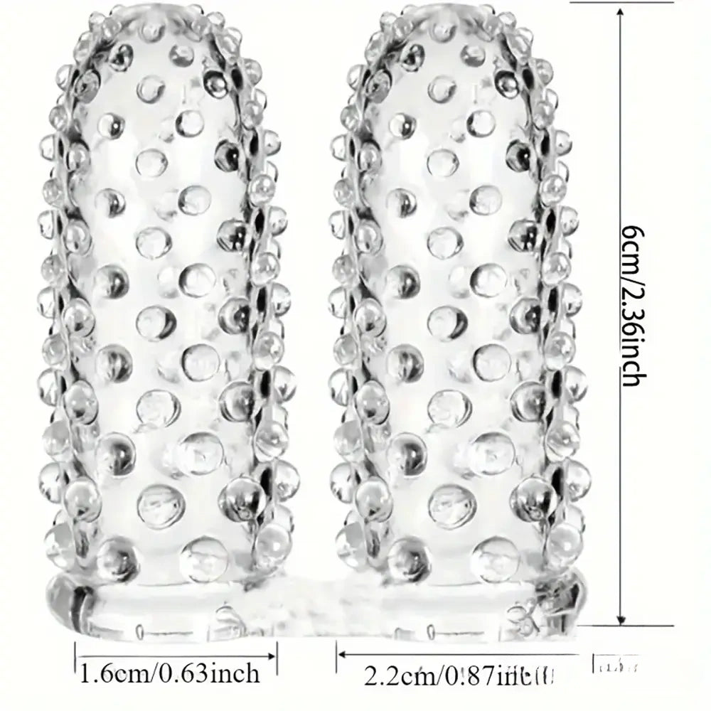 2.36in Mini Finger Spiked Clear Dildo Sex Toy For G Spot Stimulation