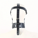 2.36in Mouth Gag Dildo Adjustable Faux Leather Head Cover Gag Muzzle Dildo
