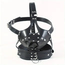 2.36in Mouth Gag Dildo Adjustable Faux Leather Head Cover Gag Muzzle Dildo
