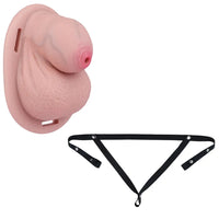 2.36in Silicone Soft Small Cock Cage Strap on Chastity Dildo With Lock