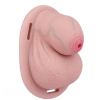 2.36in Silicone Soft Small Cock Cage Strap on Chastity Dildo With Lock