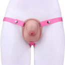 2.36in Silicone Soft Small Cock Cage Strap on Chastity Dildo With Lock
