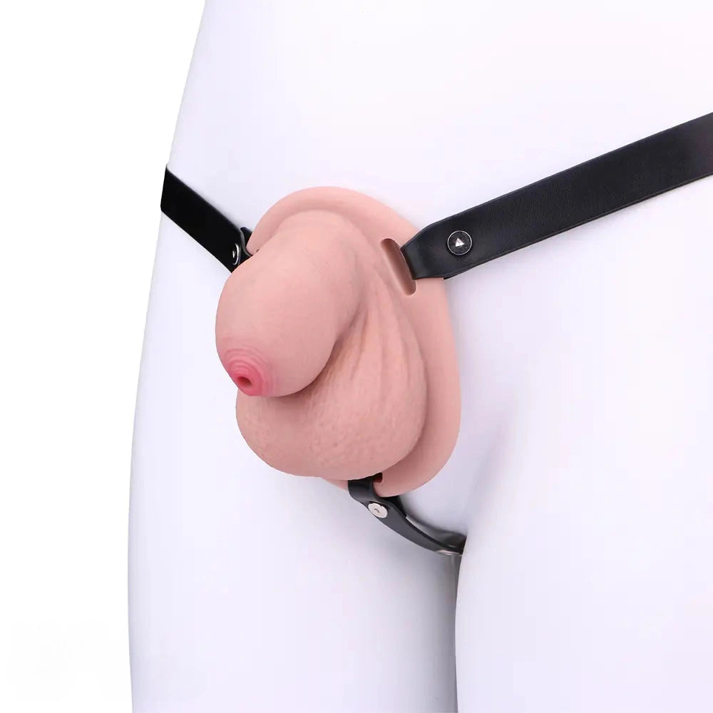 2.36in Silicone Soft Small Cock Cage Strap on Chastity Dildo With Lock