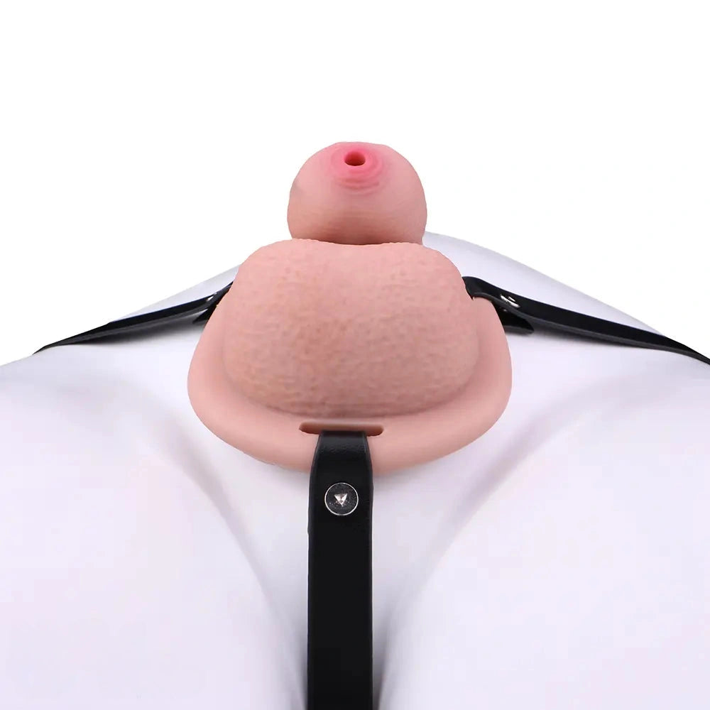 2.36in Silicone Soft Small Cock Cage Strap on Chastity Dildo With Lock