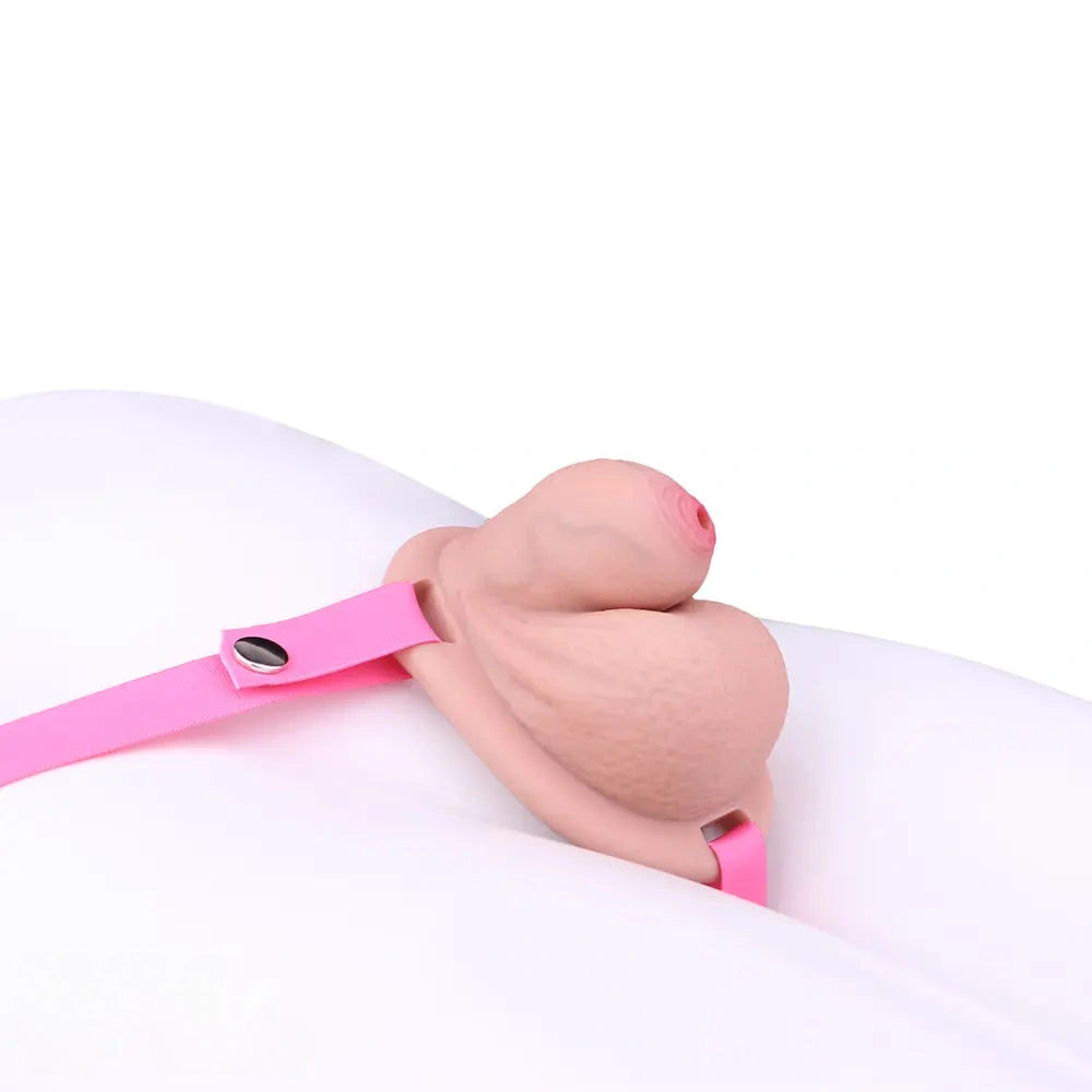 2.36in Silicone Soft Small Cock Cage Strap on Chastity Dildo With Lock