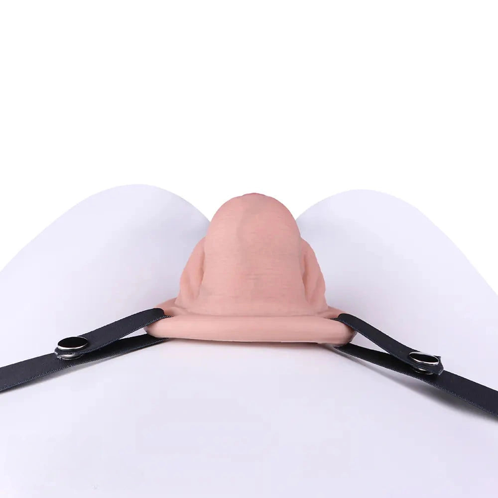 2.36in Silicone Soft Small Cock Cage Strap on Chastity Dildo With Lock