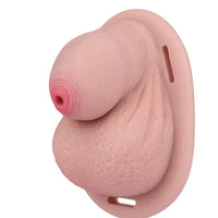 2.36in Silicone Soft Small Cock Cage Strap on Chastity Dildo With Lock