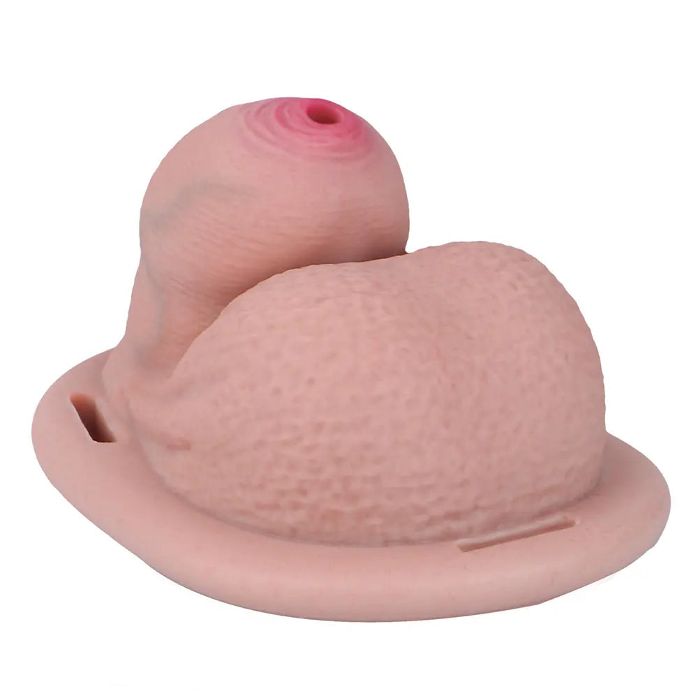 2.36in Silicone Soft Small Cock Cage Strap on Chastity Dildo With Lock