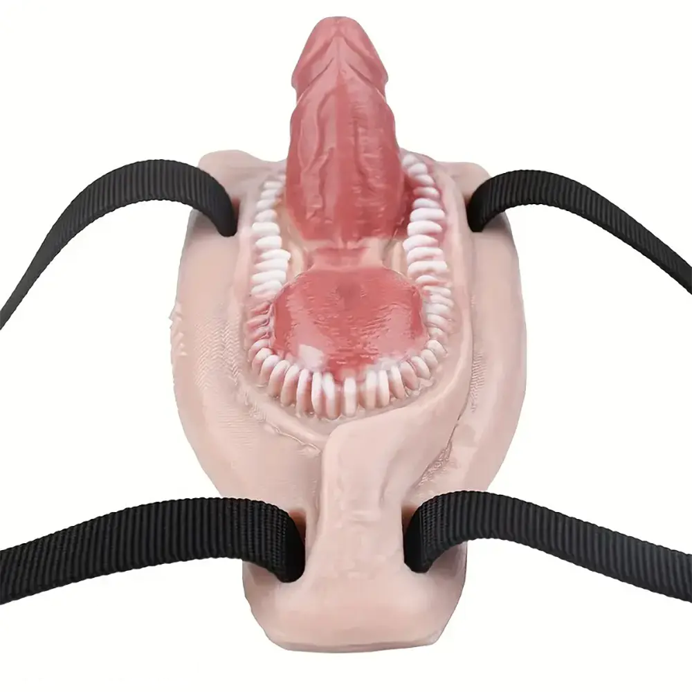 2.59in Super Small Silicone Strap on Wearable Dildo with Teeth For Couples