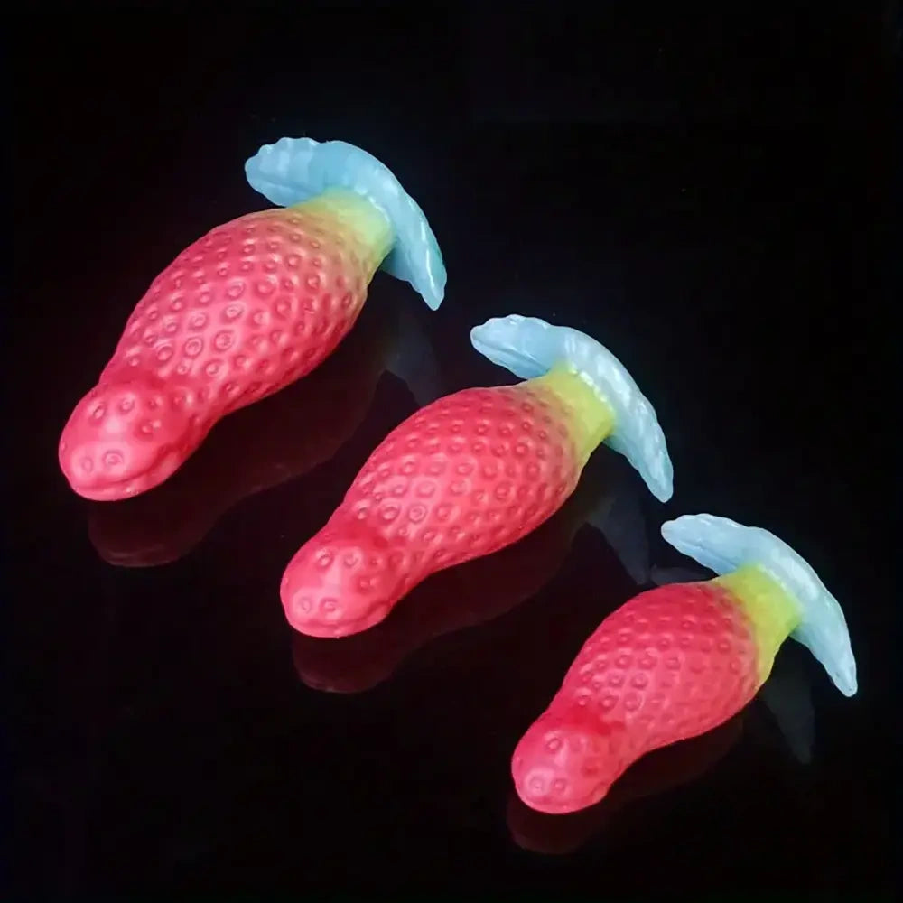 2.75in 3.54in 4.33in Strawberry Small Unisex Silicone Soft Dildo For Sex