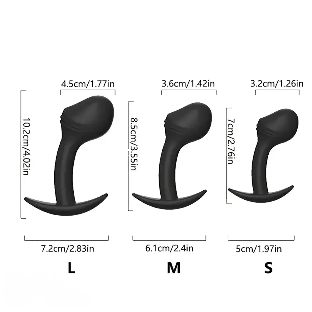 2.76in 3.55in 4.02in Small Male Glans Dildo Tadpole G Spot Anal Plug
