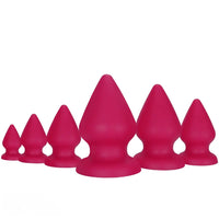 2.87in 3.66in 4.33in 5.51in 6.29in 7.28in Conical Round Pointed Butt Plug Dildo