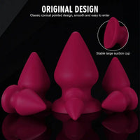 2.87in 3.66in 4.33in 5.51in 6.29in 7.28in Conical Round Pointed Butt Plug Dildo