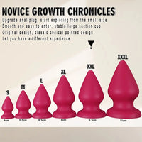 2.87in 3.66in 4.33in 5.51in 6.29in 7.28in Conical Round Pointed Butt Plug Dildo