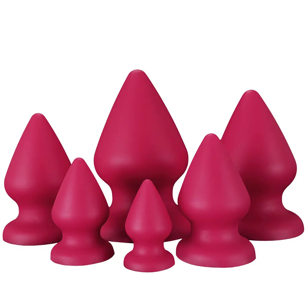 2.87in 3.66in 4.33in 5.51in 6.29in 7.28in Conical Round Pointed Butt Plug Dildo