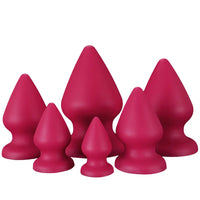 2.87in 3.66in 4.33in 5.51in 6.29in 7.28in Conical Round Pointed Butt Plug Dildo