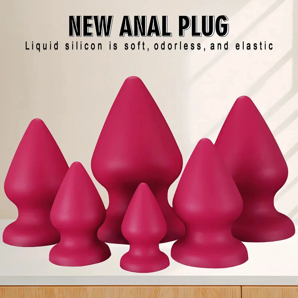 2.87in 3.66in 4.33in 5.51in 6.29in 7.28in Conical Round Pointed Butt Plug Dildo