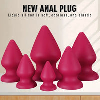 2.87in 3.66in 4.33in 5.51in 6.29in 7.28in Conical Round Pointed Butt Plug Dildo